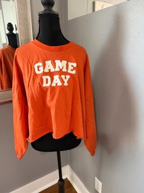 NWT Anna & Ava Game Day Burnt Orange Crop Top Size L/XL.